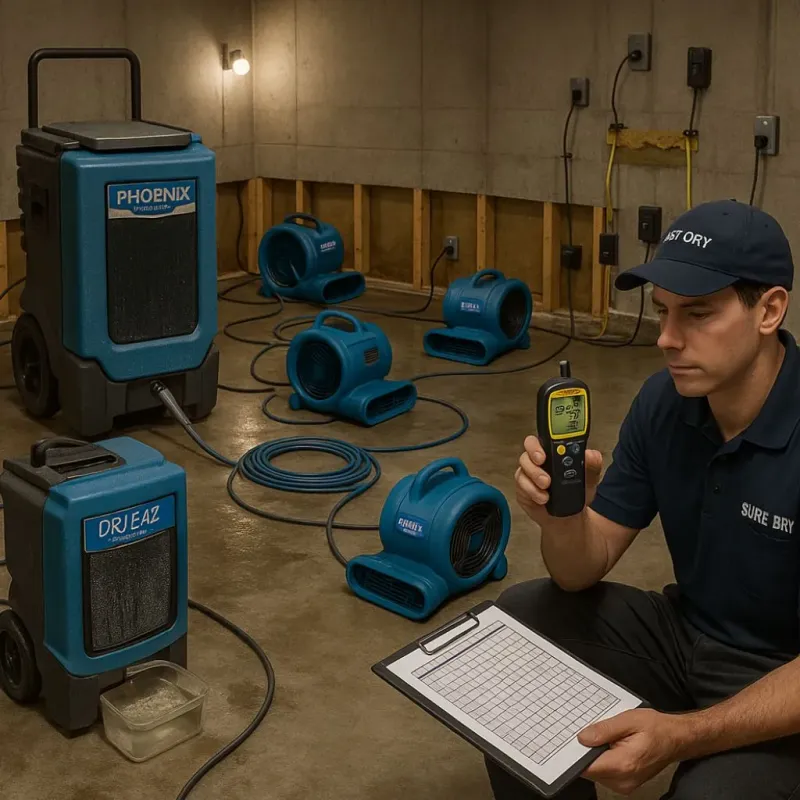 Structural Drying and Dehumidification process in Denison, IA
